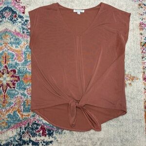 Mauve Tie Front Top